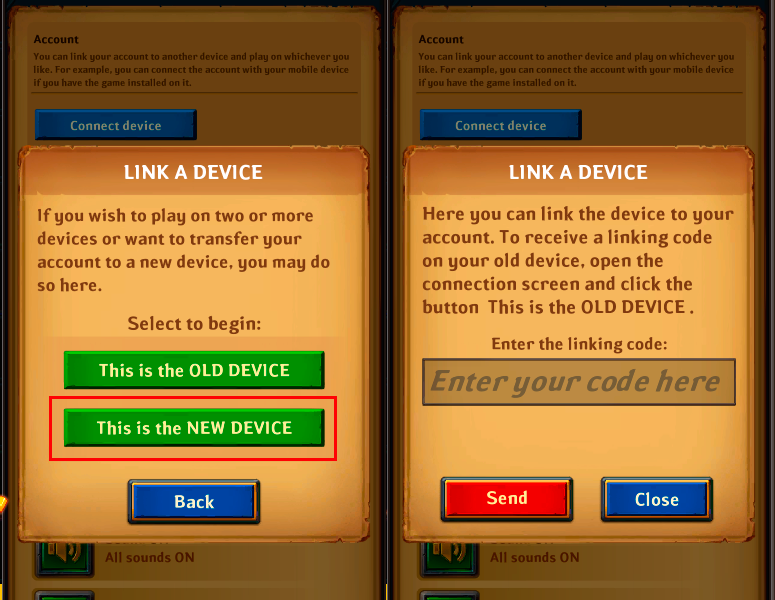 You should enter this linking code on new device.